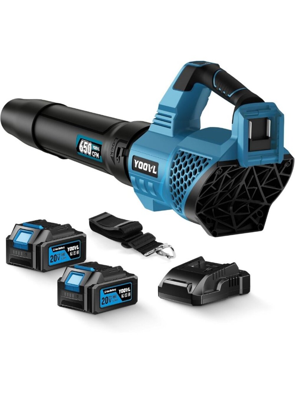 Leaf Blower Cordless, 650CFM Electric Leaf Blowers with 2 x 5.2Ah Batteries and